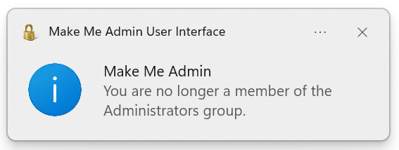 Make Me Admin User melding